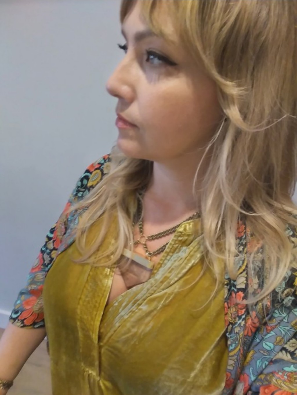 Anthropologie Golden Velvet Tunic Size Large